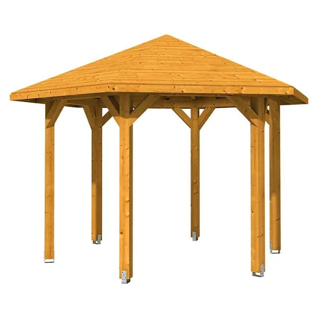 SKANHOLZ Pavillon »Nancy 2«, Zeltdach, sechseckig, BxHxT: 420 x 304 x 364 cm - beige