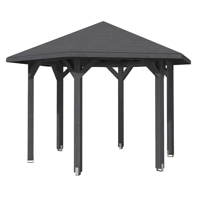 SKANHOLZ Pavillon »Nancy 2«, Zeltdach, sechseckig, BxHxT: 420 x 304 x 364 cm - grau