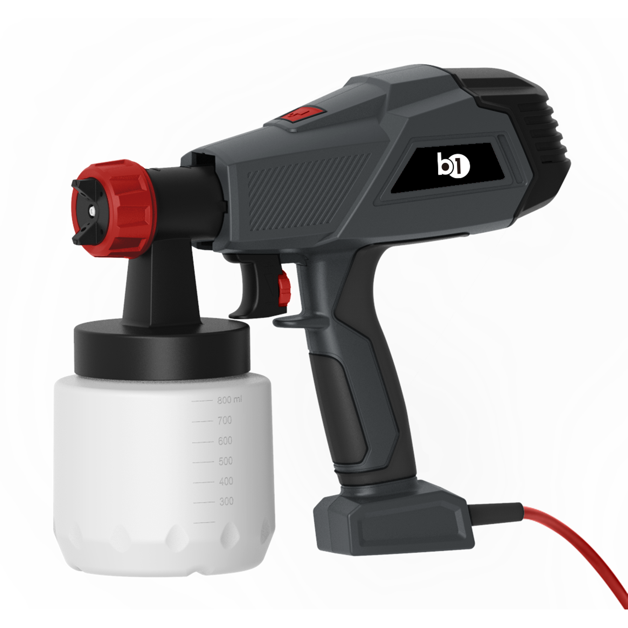 B1 Farbspritzpistole für Lacke und Lasuren mit 800 ml Farbbehälter 450 W