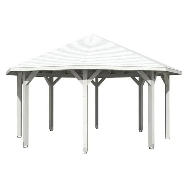 SKANHOLZ Pavillon »Nice 3«, Zeltdach, achteckig, BxHxT: 557 x 347 x 557 cm - weiss