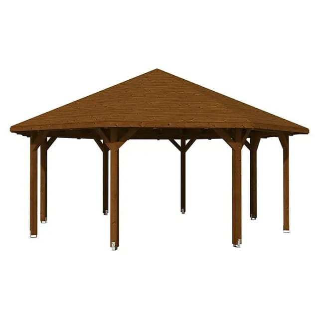 SKANHOLZ Pavillon »Nice 4«, Zeltdach, achteckig, BxHxT: 630 x 365 x 630 cm - braun