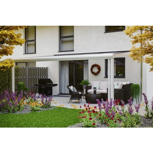SKANHOLZ Terrassenüberdachung »Genua«, Breite: 541 cm, Dach: Polycarbonat (PC), weiß - weiss