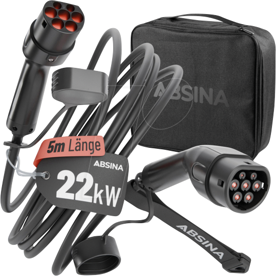 ABSINA 301402 - Typ 2 Kabel, für E-Fahrzeuge, 22 kw, 5 m, 3-Phasen