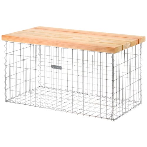 BELLISSA Gabionenbank »Profi«, BxHxL: 55 x 54 x 105 cm, Stahl/Douglasienholz - silberfarben