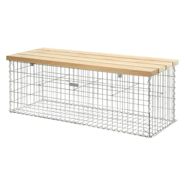 BELLISSA Gabionenbank »Profi«, BxHxL: 55 x 54 x 155 cm, Douglasienholz/Stahl - silberfarben