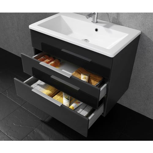 FACKELMANN Waschtischunterschrank »KARA«, BxHxT: 79,4 x 58,7 x 48,8 cm - grau