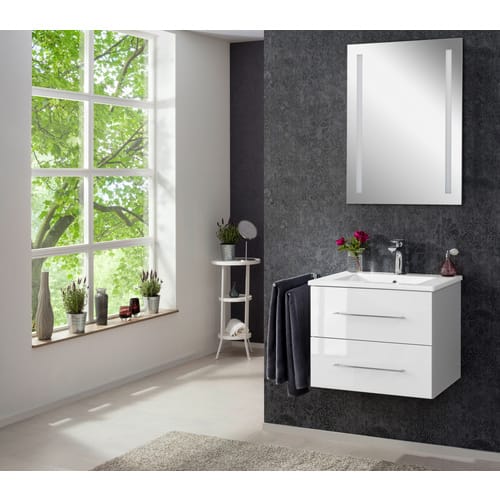FACKELMANN Spiegelelement »MIRRORS«, BxHxT: 60 x 75 x 2 cm, 4250 K, neutralweiß, 2W - grau