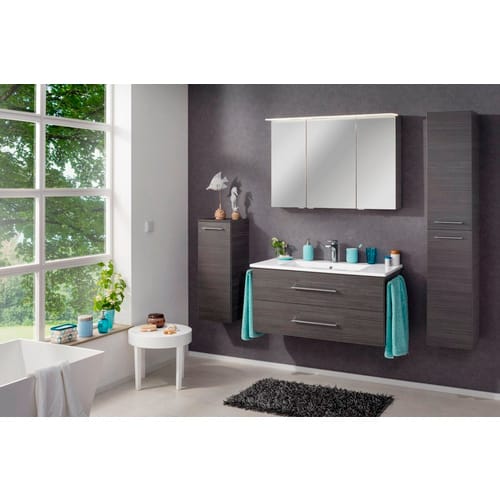 FACKELMANN Badmöbel-Set »b.perfekt«, Dark-Oak, BxHxT: 103x50,9x48 cm - grau