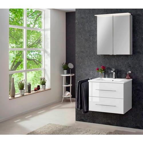 FACKELMANN Badmöbel-Set »b.perfekt«, Weiss Hochglanz, BxHxT: 62,2x50,9x48 cm