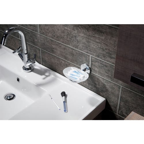 FACKELMANN Glasablage »Vision«, BxHxT: 13 x 6 x 12 cm - silberfarben