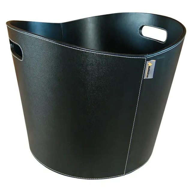 ADURO Holzkorb »Proline«, Ø: 39cm, schwarz, Kunstleder