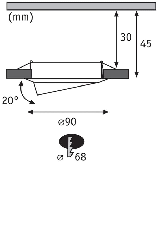 PAULMANN Einbauleuchte, 5 W, Einbautiefe: 4,5 cm - silberfarben
