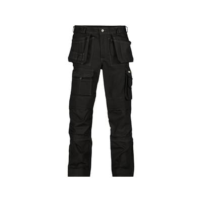 Texas Canvas Arbeitshose mit Holstertaschen und Kniepolstertaschen, schwarz, Schrittlänge Minus, Größe 56