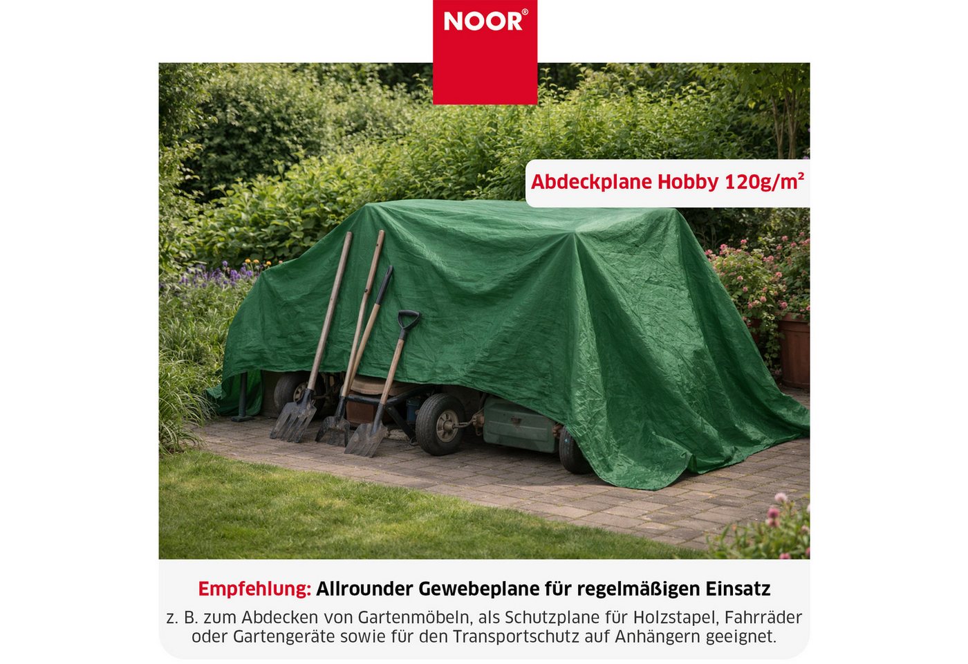 Abdeckplane mit Ösen Grün Gewebeplane, 1,5x1,5 m, 120 g/m² Bild 4