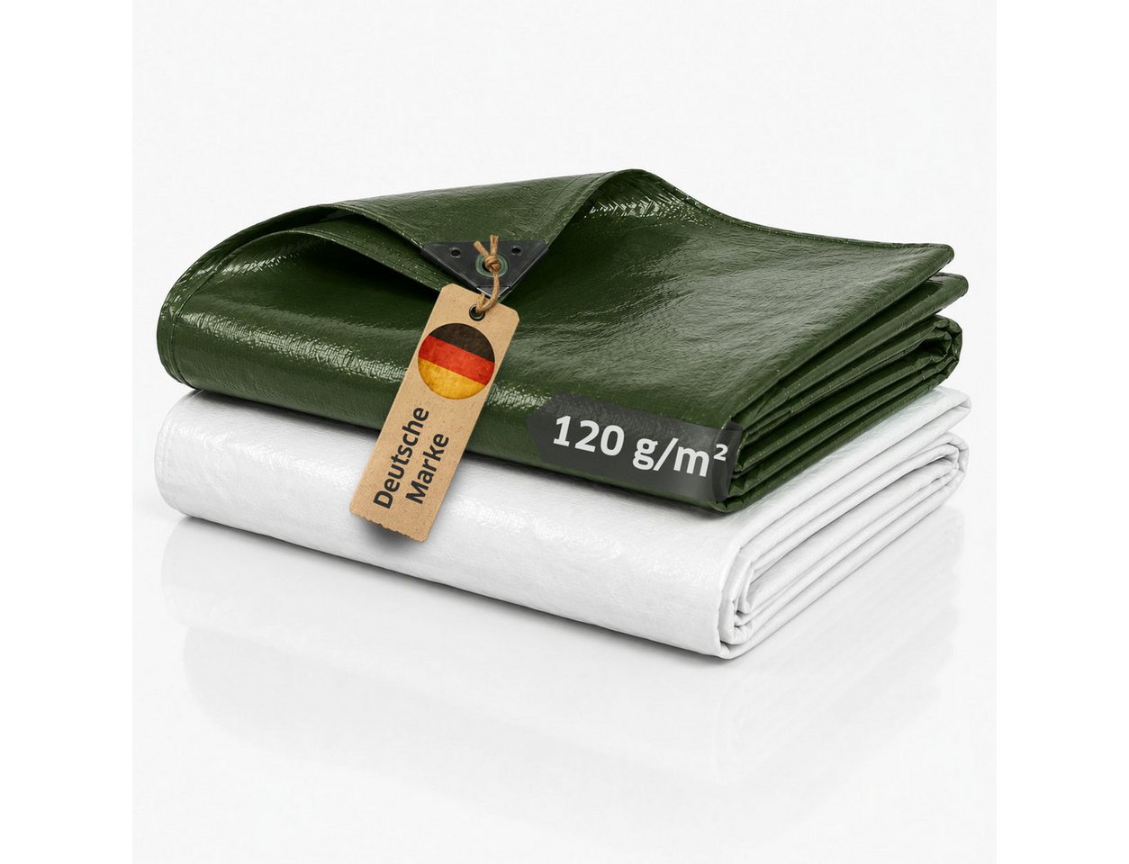 Abdeckplane mit Ösen Grün Gewebeplane, 1,5x1,5 m, 120 g/m² Bild 5