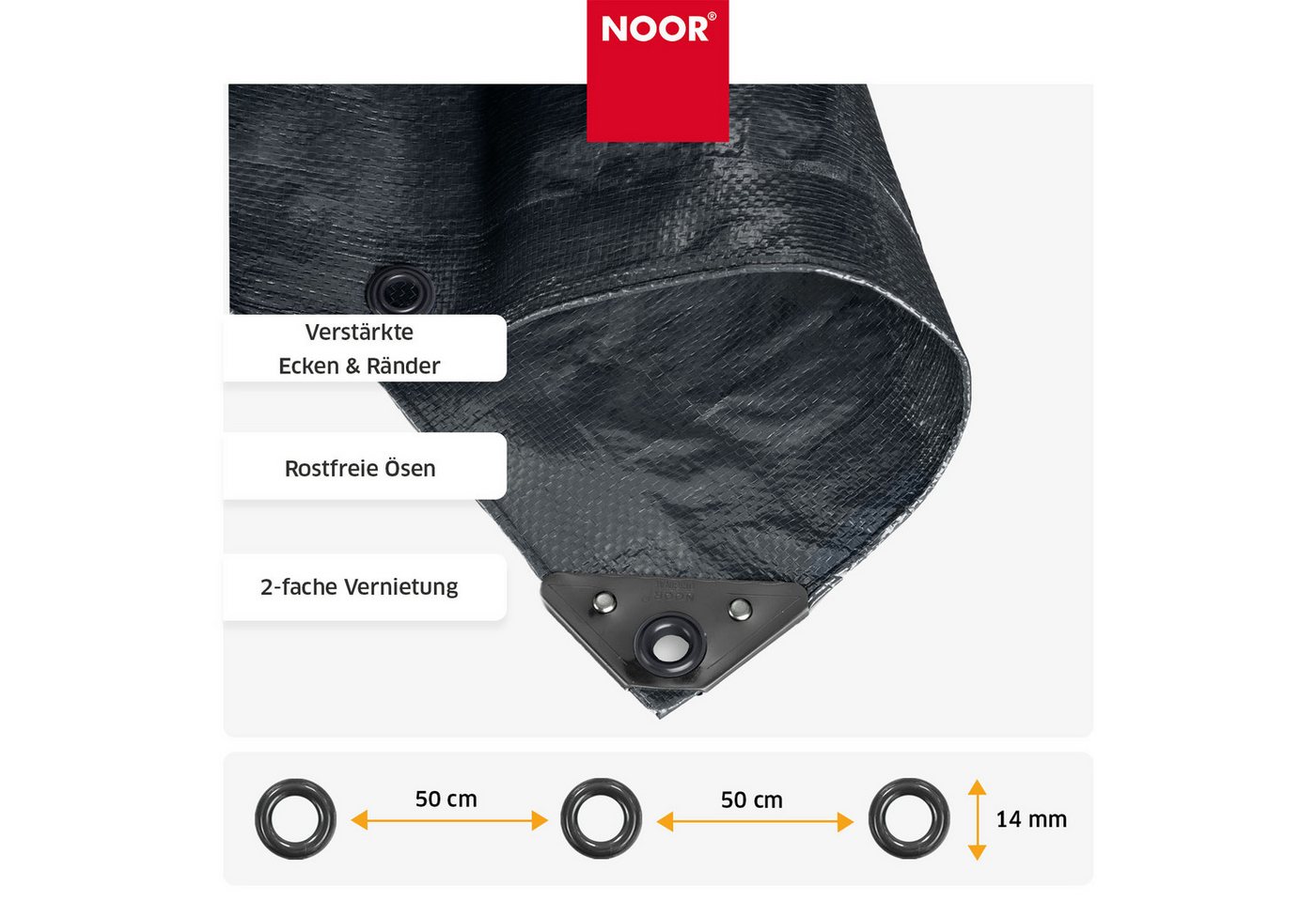 NOOR Gewebe-Plane Profi 140g/m² anthrazit, 2x3 m Bild 3