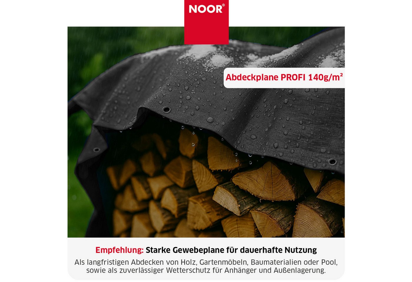 NOOR Gewebe-Plane Profi 140g/m² anthrazit, 2x3 m Bild 4