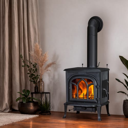 GLOBEFIRE Gussofen »Mercury«, schwarz, Gusseisen, 7 kW