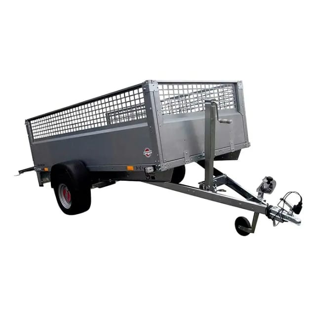 STEMA PKW-Anhänger »REX21«, BxL: 128 cm x 210 cm, max. Nutzlast 525 kg, mit Gitterbeplankung - silberfarben
