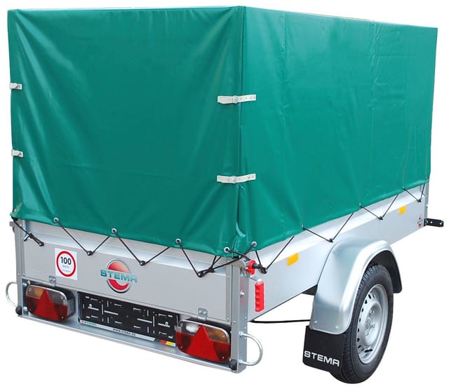 STEMA PKW-Anhänger »BASIC 850«, inkl. 80 cm Hochplanenset und Abstellstützen, max. Nutzlast 652 kg - silberfarben