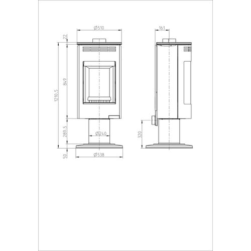 THORMA Kaminofen »Andorra Exclusive«, eisengrau, Stahlblech, 7,5 kW, Zeitbrand geeignet