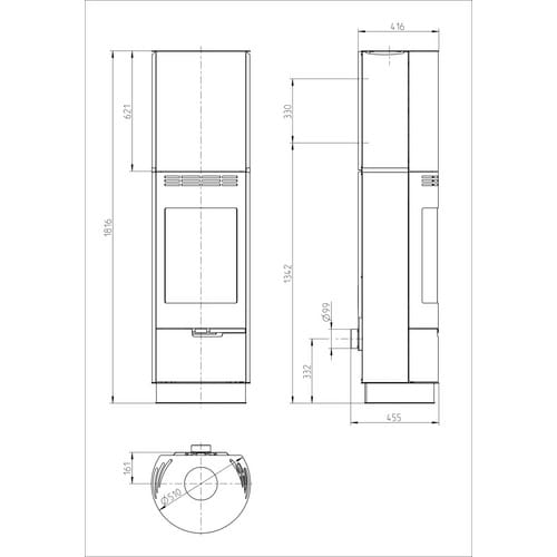 THORMA Kaminofen »Sevilla«, schwarz, Stahlblech, 7,5 kW, Zeitbrand geeignet