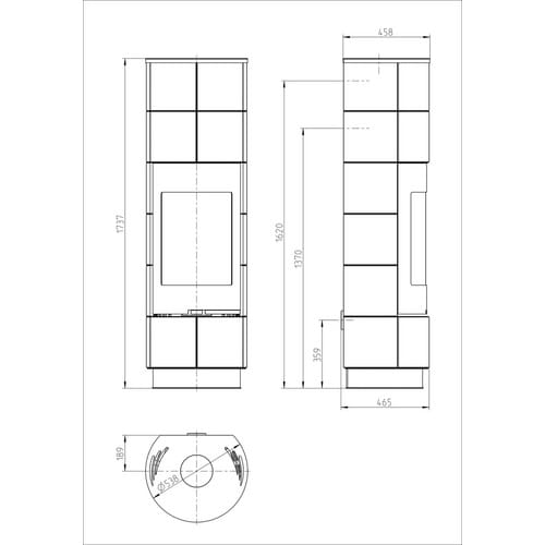 THORMA Kaminofen »Delia«, weiss, Keramik, 7,5 kW, Zeitbrand geeignet