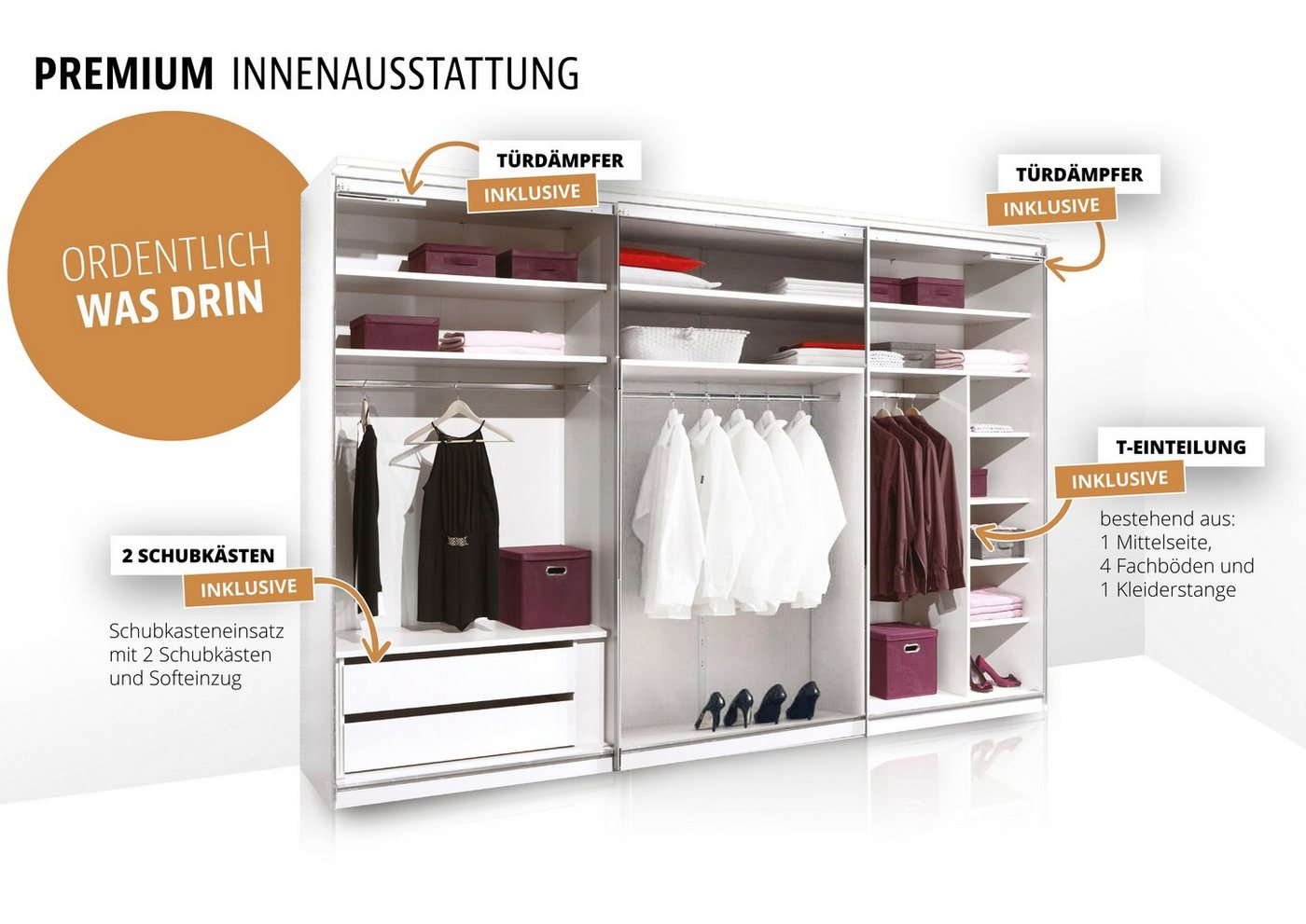 STAUD Schwebetürenschrank Sonate Lucca mit Spiegel, Made in Germany Mit vier verschiedenen Ausstattungsvarianten Bild 2