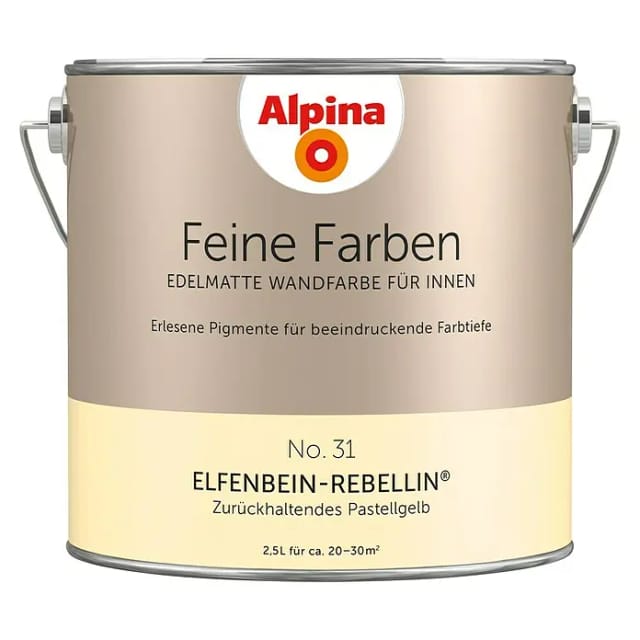 ALPINA Dispersionsfarbe »Feine Farben«, edelmatt, 2,5 l - gelb