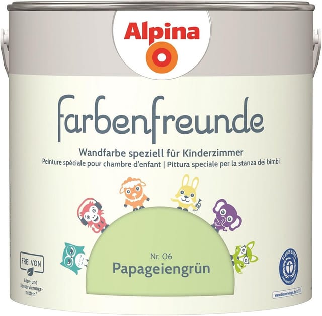 ALPINA Dispersionsfarbe »Farbenfreunde«, Papageiengrün, matt - gruen