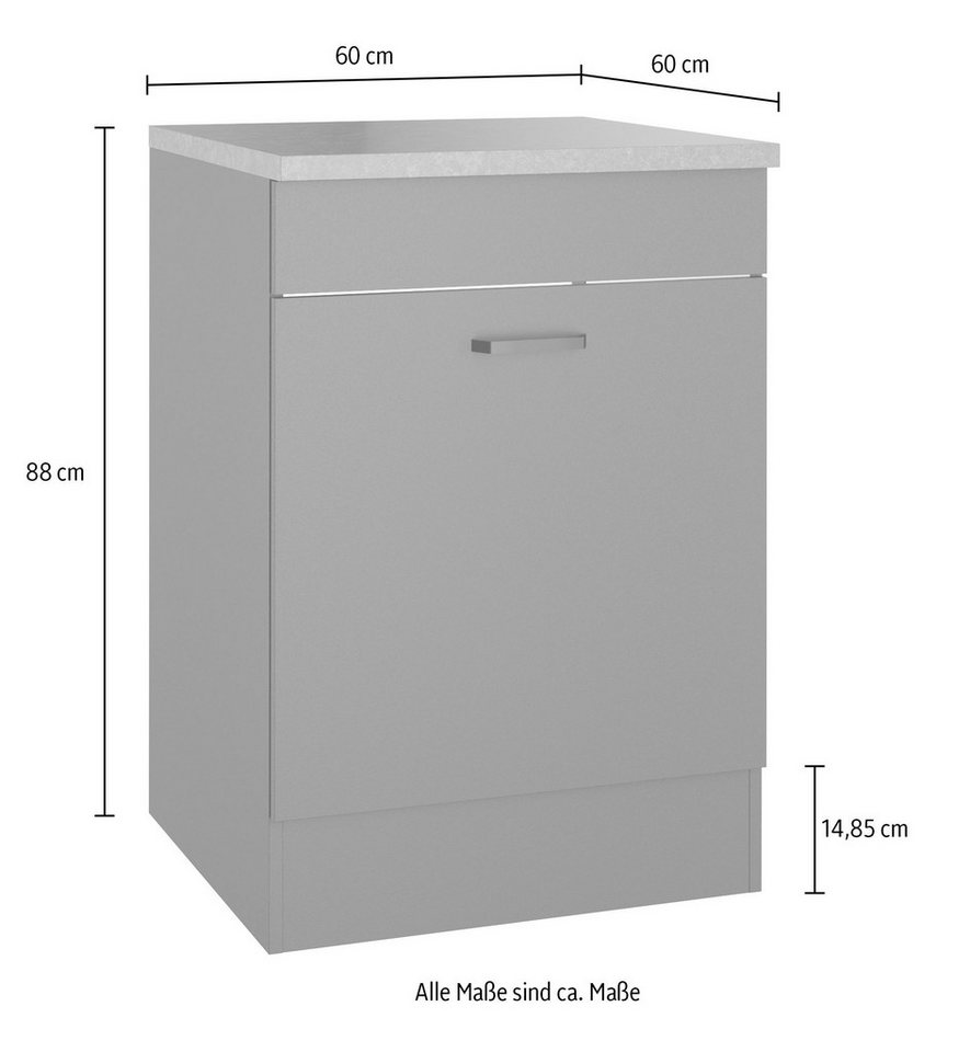 OPTIFIT Spülenschrank OPTImulti Breite 60 cm, mit 1 Auszug, Metallgriffe