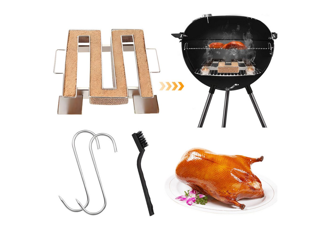 SURFOU Räucherbox Kaltrauchgenerator mit Henkel Edelstahl Räucherschnecke Räucherspirale (Rauchgenerator für Grills, BBQ, Food Smoker, Räucheröfe) Mit Griff Kaltrauchgenerator für Räucherofen Food Smoker Bild 4