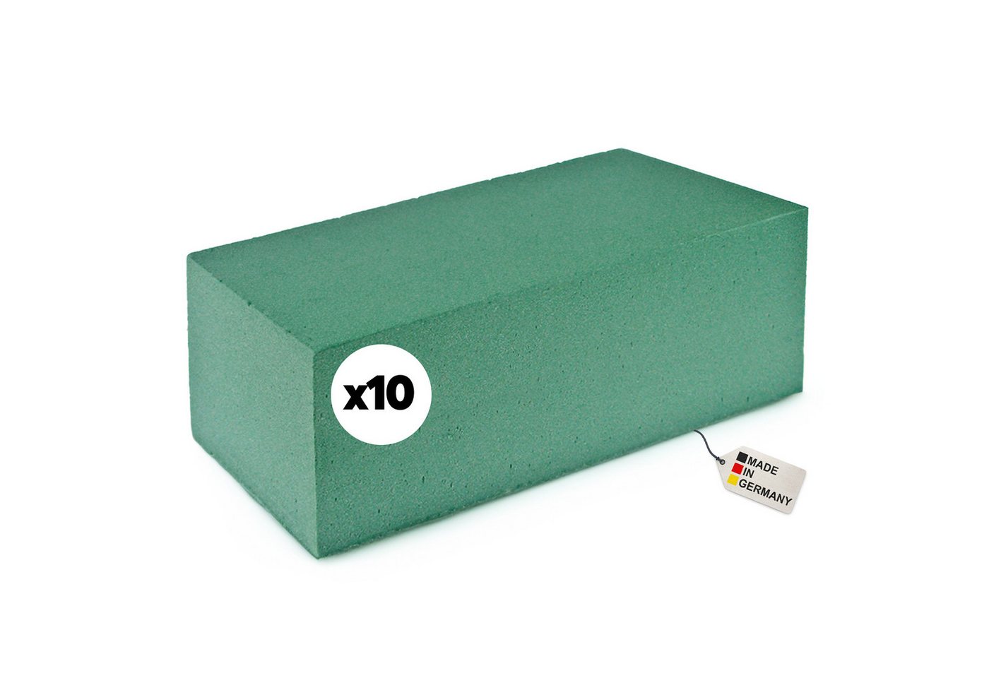 matches21 HOME & HOBBY Schaumgummi Blumen Steckmasse „nass“ für Frischblumen 10 Stk. grün, Steckschaum Ziegel für Blumen-Gestecke als Tisch-Deko Grab-Schmuck Bild 4