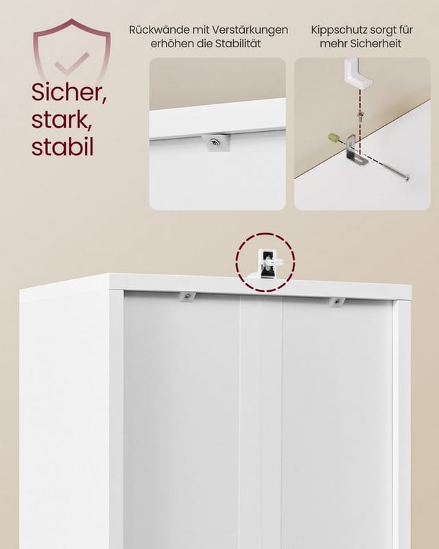 VASAGLE Bücherregal Standregal mit Tür, für Wohnzimmer, Homeoffice, Esszimmer, 5-stöckiges hohes Regal, Standregal mit Tür und offenen Fächern