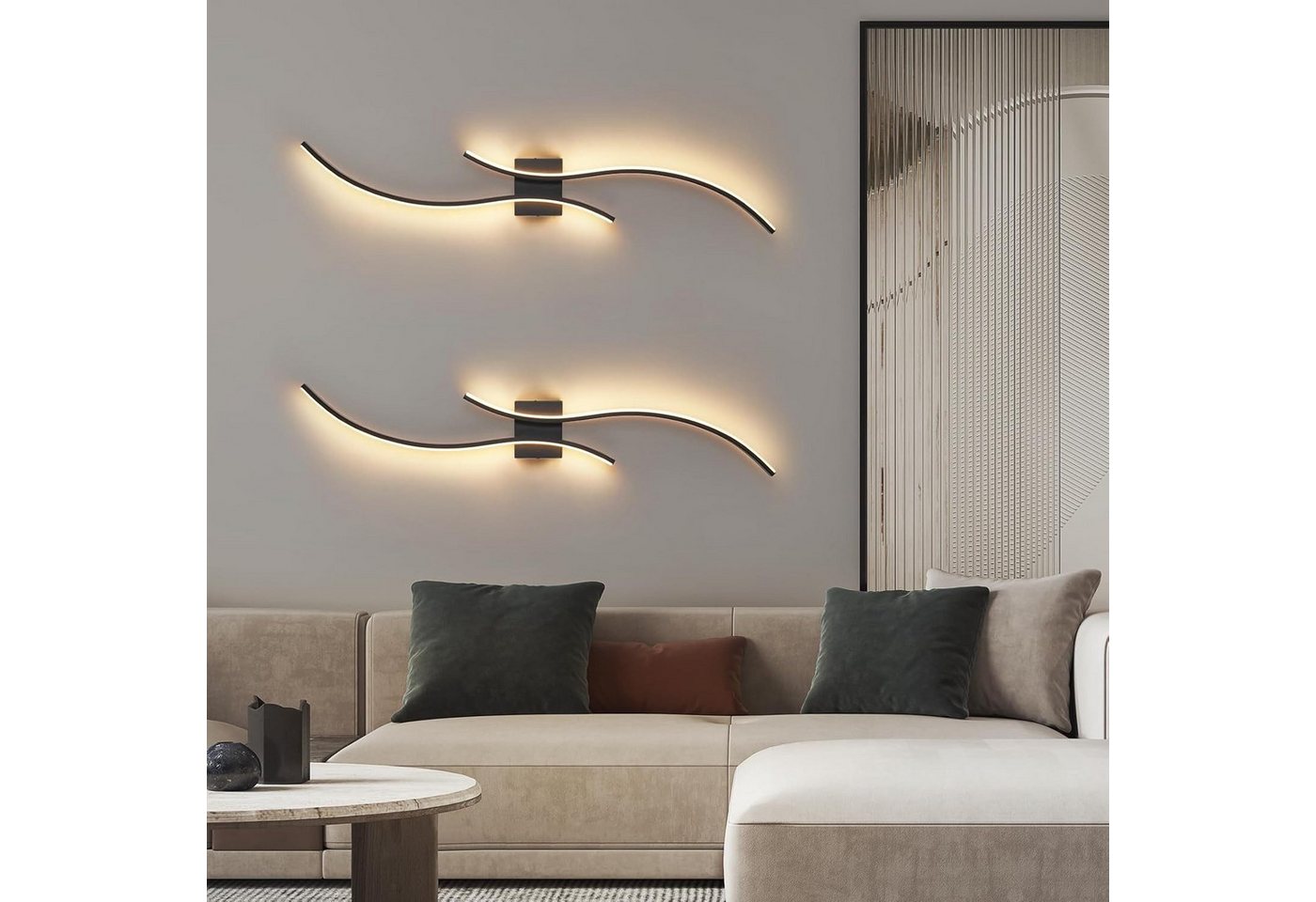 ZMH LED Wandleuchte Innen 14W 3000K Aluminium, vertikal und horizontal montierbar, LED fest integriert, Aluminium, Silikon, 1800lmfest, integriert vertikal/horizontal