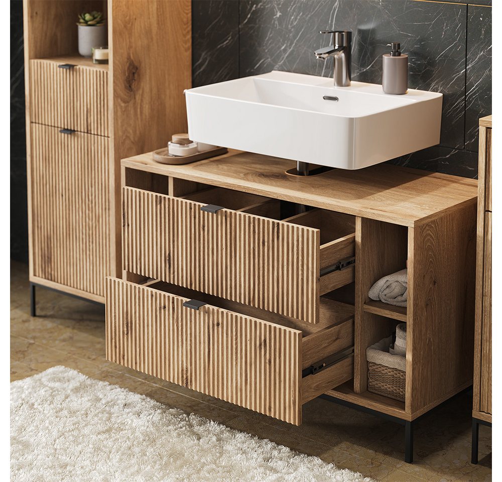 Vicco Badmöbel-Set Eliza, Viking Oak, 5 Teile, (5-St., 5er Set) Bild 4