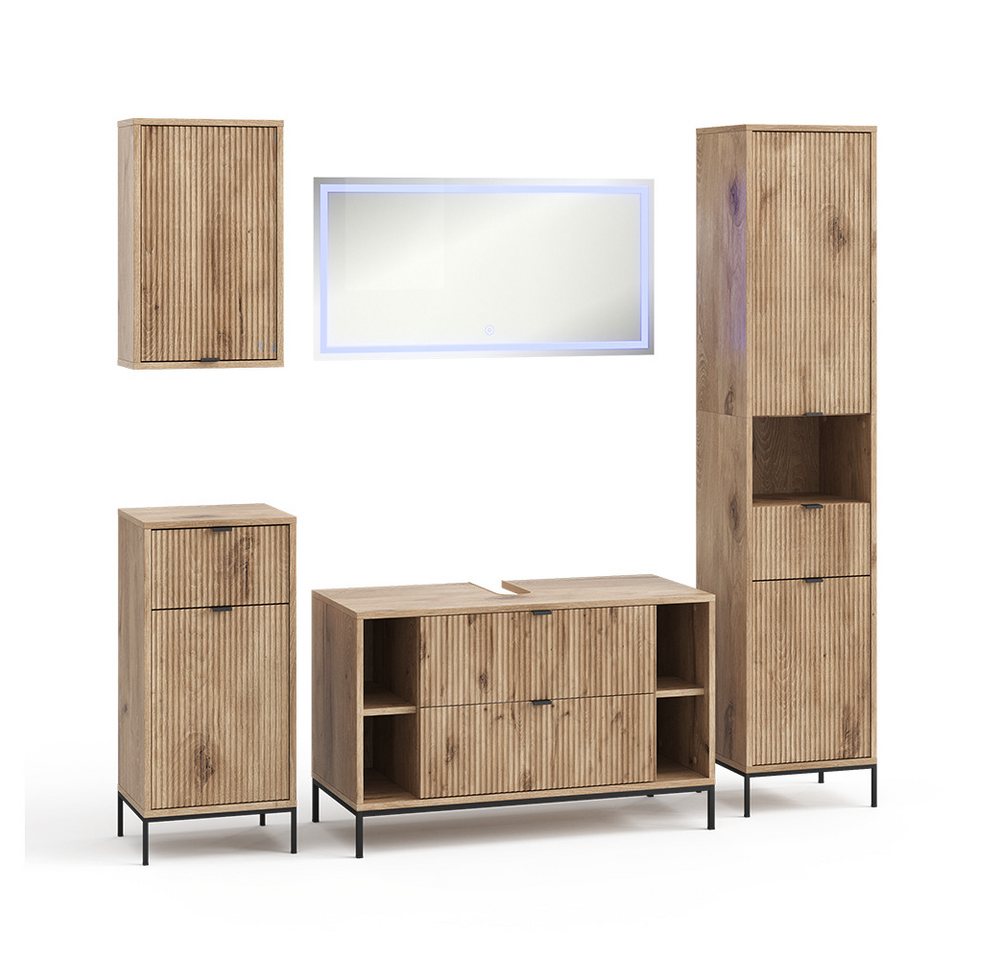 Vicco Badmöbel-Set Eliza, Viking Oak, 5 Teile, (5-St., 5er Set) Bild 5