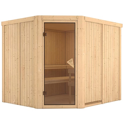 KARIBU Sauna »Haaspsalu«, für 4 Personen, ohne Ofen - braun