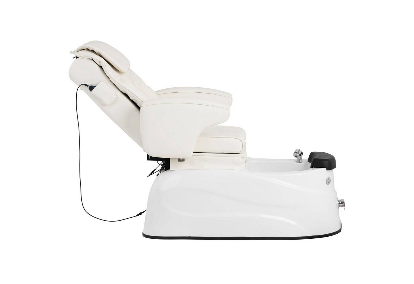 Physa Fußbad Fußpflegestuhl elektrisch mit Fußwanne 150 kg Rücken- & Nackenmassage, Weiß Bild 3