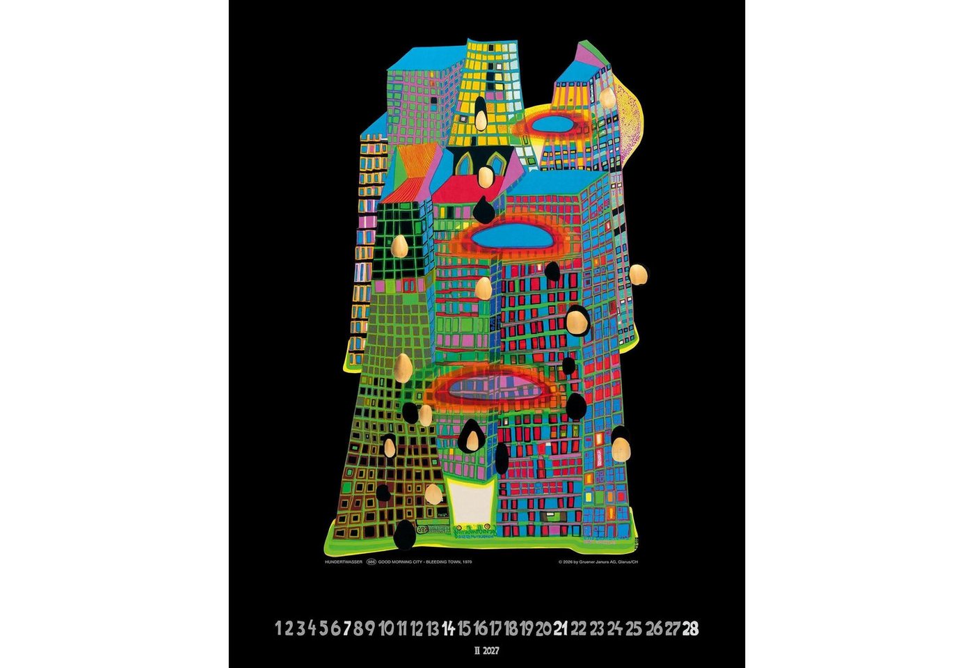 Wörner Wandkalender Hundertwasser Art Calendar 2027 Bild 5