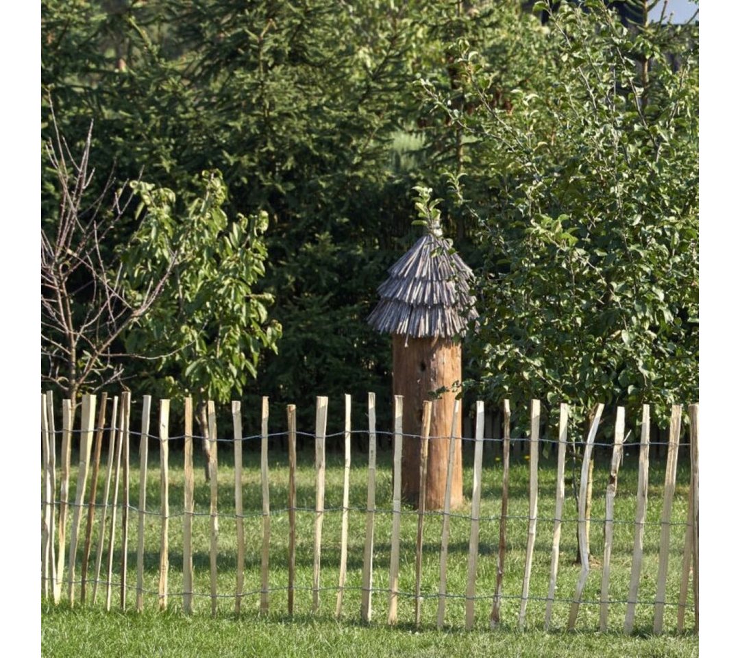 Mega-Holz Staketenzaun "Rolli" (Dicht) - Gartenzaun aus Haselnussholz, Lattenabstand 3-4 cm, LxH: 500x60 cm Bild 5