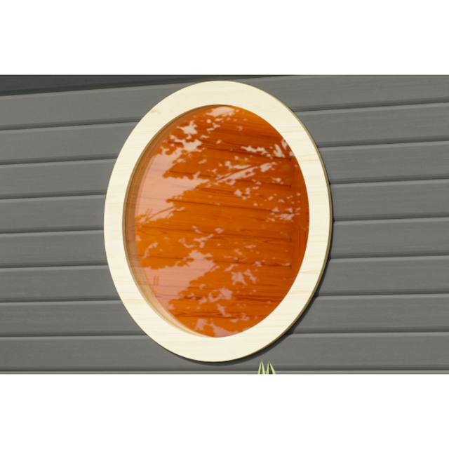 KARIBU Saunafenster, BxHxT: 84 x 84 x 3,8 cm, Rund, Klarglas, elfenbeinweiß, für Wandstärke: 38 mm - weiss