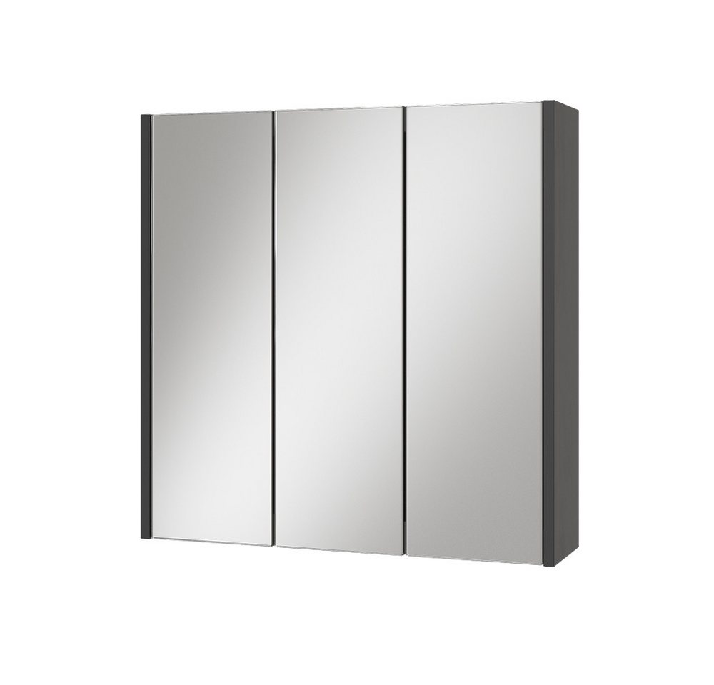 Vicco Badezimmerspiegelschrank Majest, Anthrazit, 67.4 x 68 cm mit 3 Spiegeltüren (1-St)