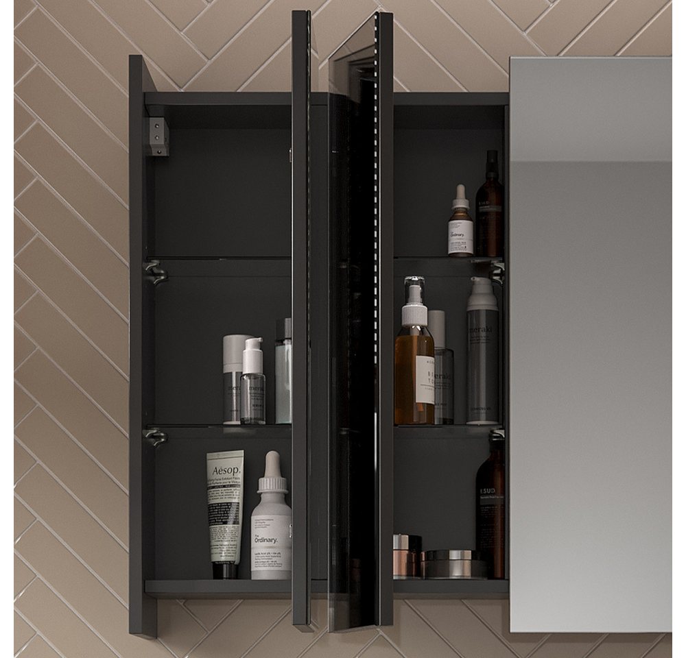 Vicco Badezimmerspiegelschrank Majest, Anthrazit, 67.4 x 68 cm mit 3 Spiegeltüren (1-St) Bild 2