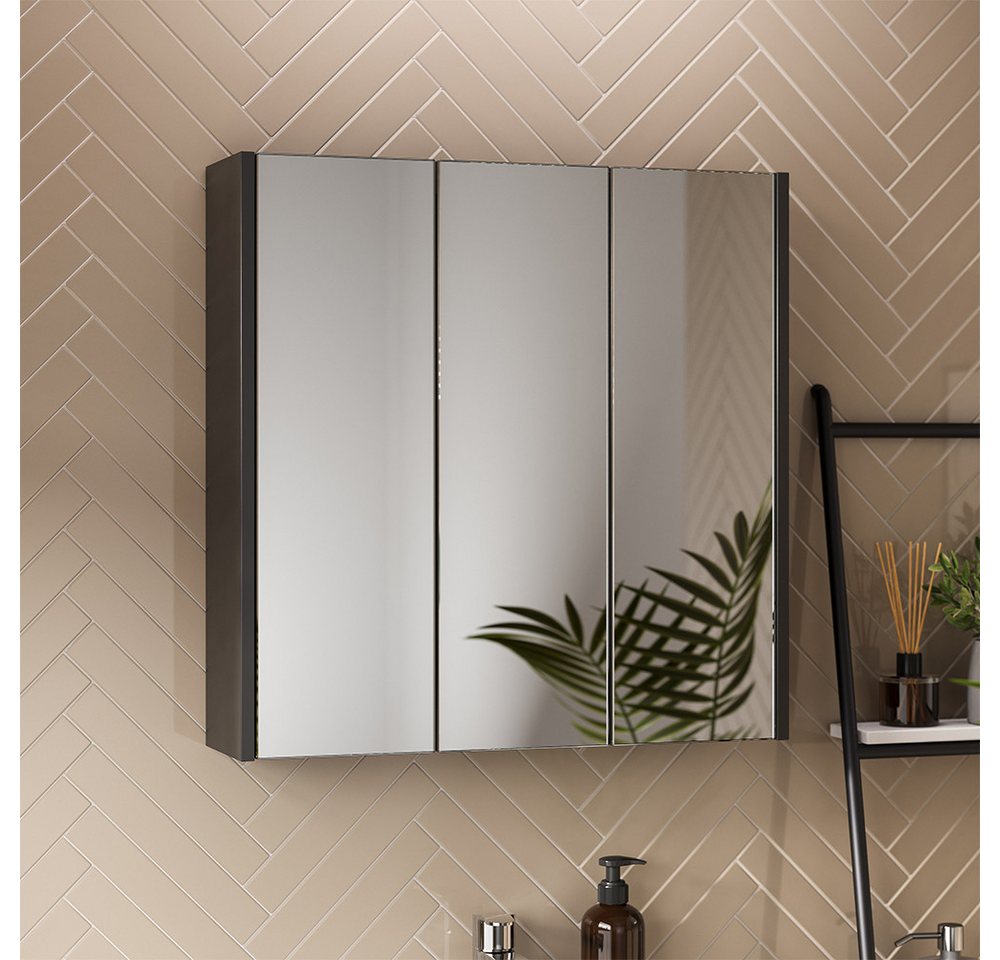 Vicco Badezimmerspiegelschrank Majest, Anthrazit, 67.4 x 68 cm mit 3 Spiegeltüren (1-St) Bild 3