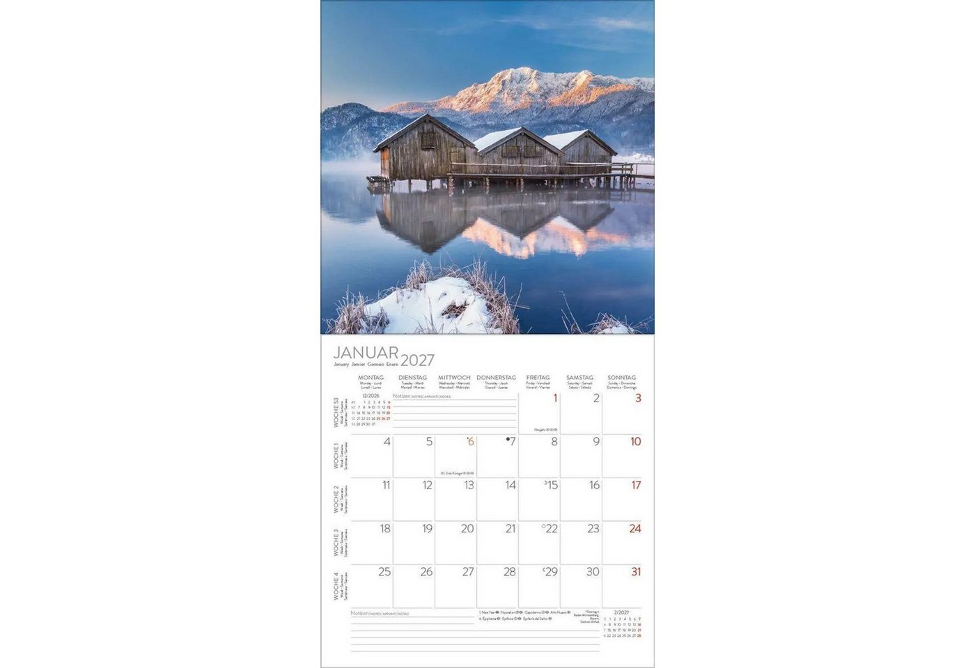 Korsch Verlag Wandkalender Alpen 2027 Bild 2