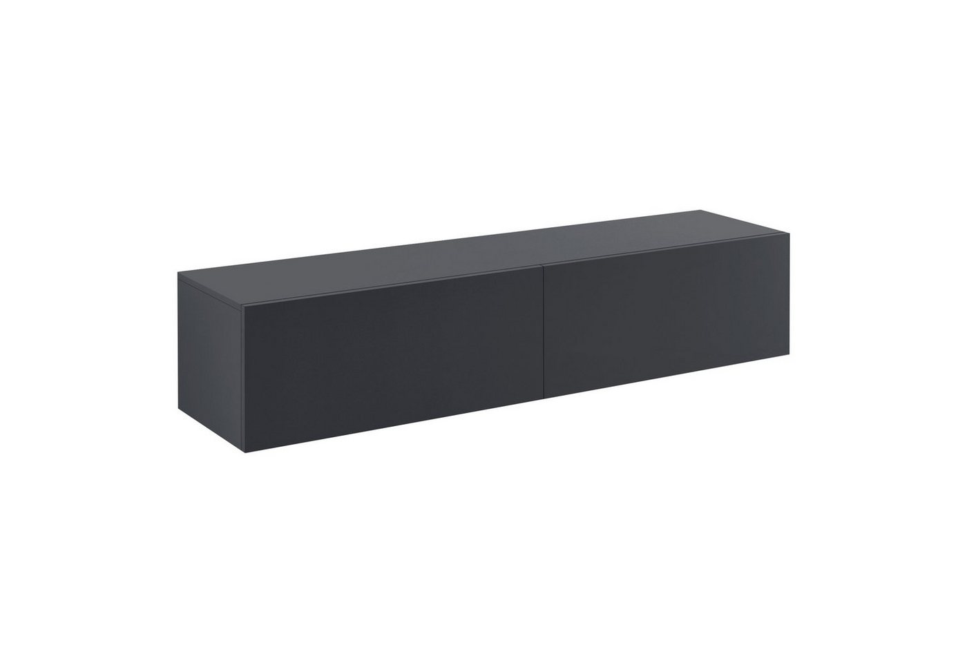 en.casa Hängeschrank »Evaton« mit 2 Klappen 140 x 33 x 30 cm Dunkelgrau, matt Bild 2