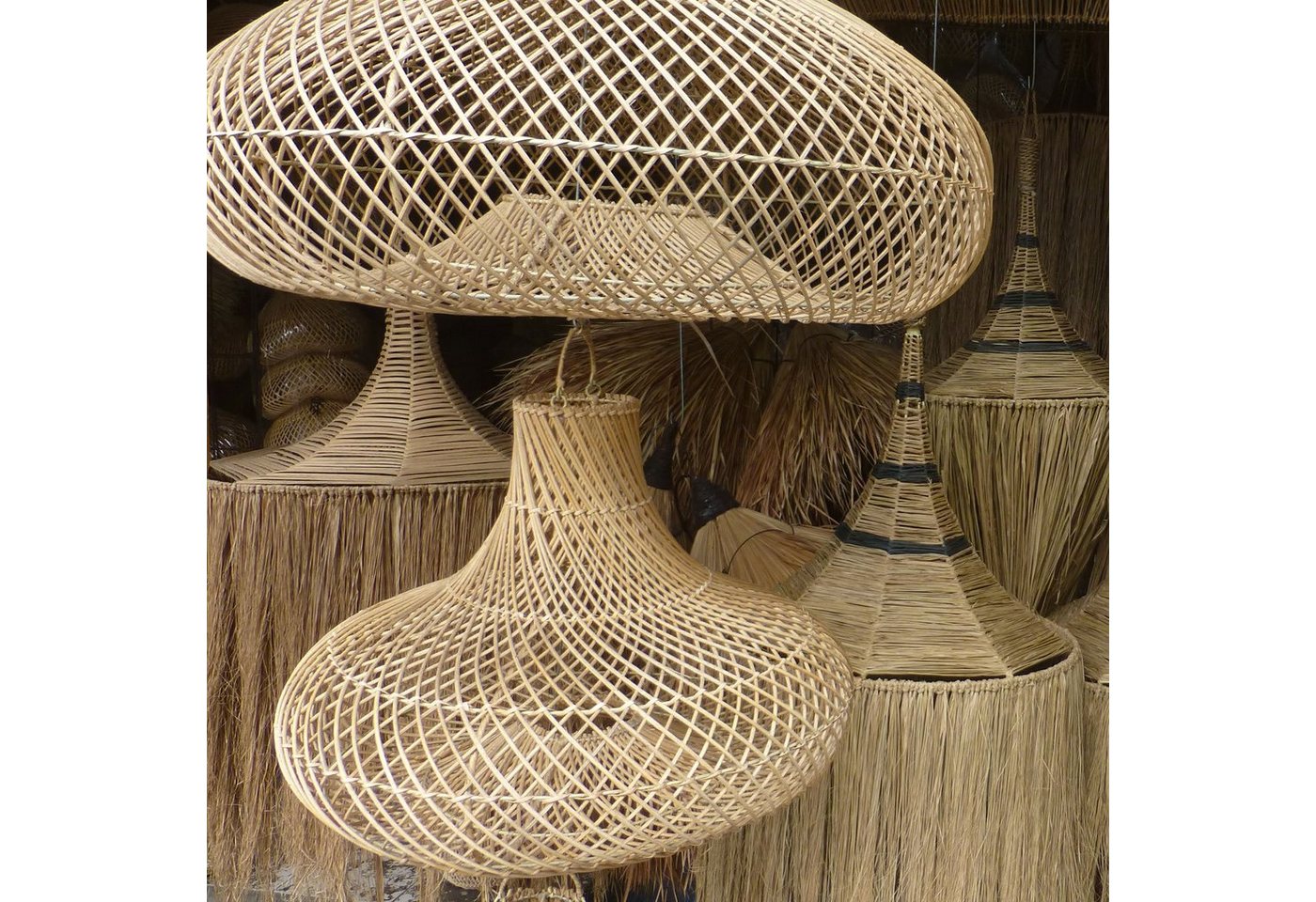 Casa Moro Deckenleuchten Rattan Lampe MIA Korbgeflecht Wohnzimmer Esszimmer Pendelleuchte Boho, ohne Leuchtmittel, handgefertigte Hängeleuchte Bild 3