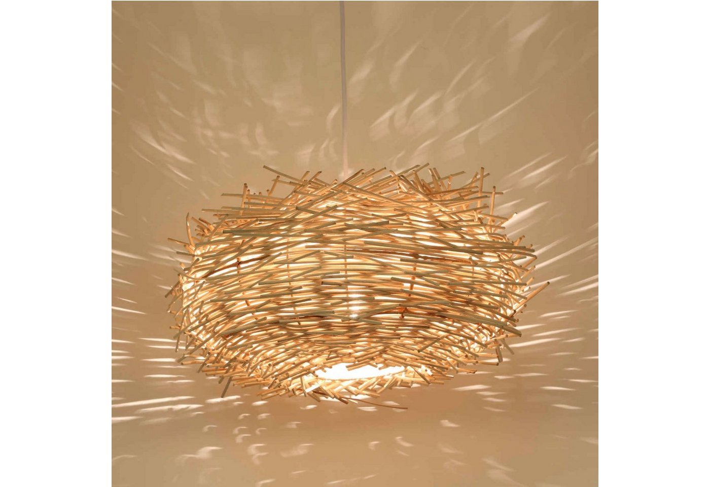 Casa Moro Deckenleuchten Rattan Lampe MIA Korbgeflecht Wohnzimmer Esszimmer Pendelleuchte Boho, ohne Leuchtmittel, handgefertigte Hängeleuchte Bild 5