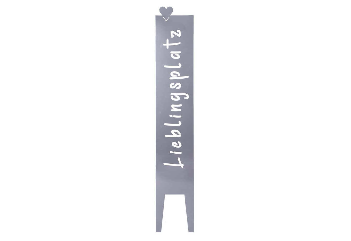 UNUS GARDEN Gartenstecker Gartenstecker groß Schild Lieblingsplatz Metallschild (1-St., ca. 115 x 19,5 cm (HxB) - Silber) Gartenschild Dekospruch Deko Lieblingsplatz